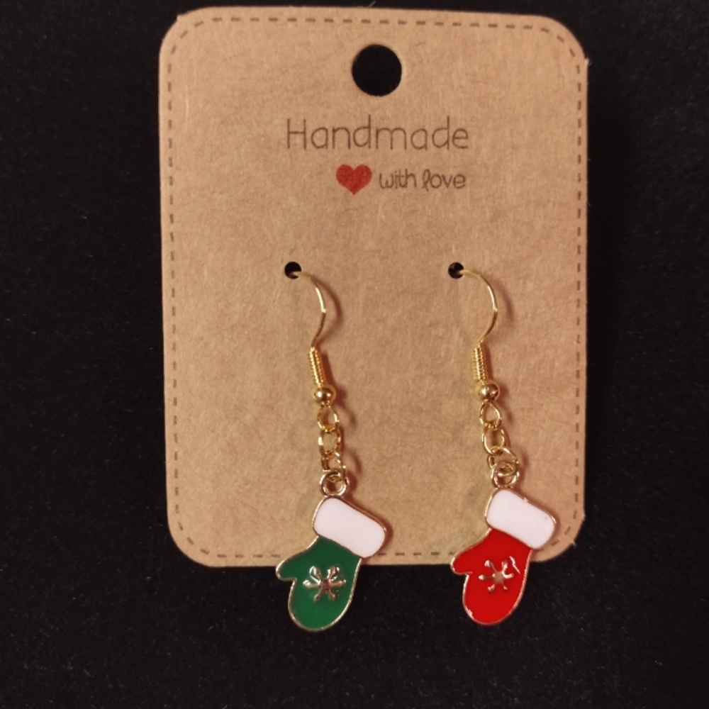 Asymmetrical Christmas earrings